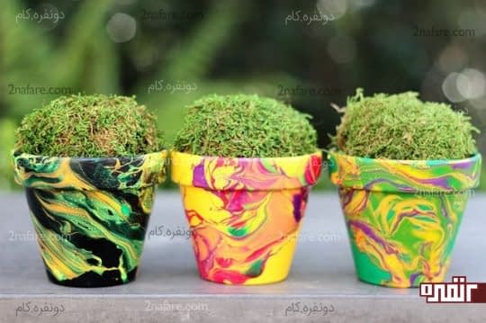 تزئین گلدان با لاک ناخن