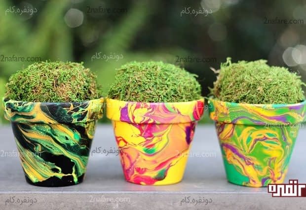 آموزش تزیین گلدان با لاک ناخن تزئین گلدان با لاک ناخن