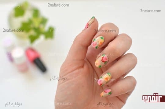 آموزش طراحی ناخن با طرح گل