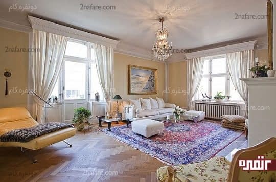 اتاق نشیمن آرام و پر انرژی برای استراحت روزانه