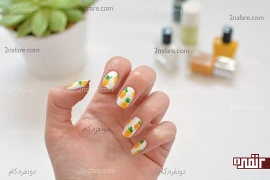 طراحی ناخن با طرح آناناس