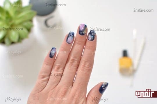 طراحی ناخن با طرح کهکشانی