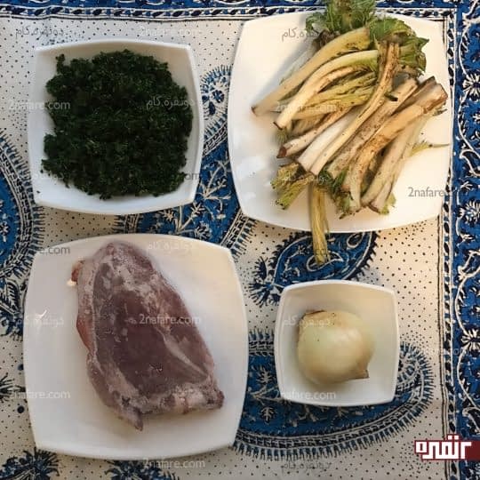 مواد لازم برای تهیه خورشت کنگر