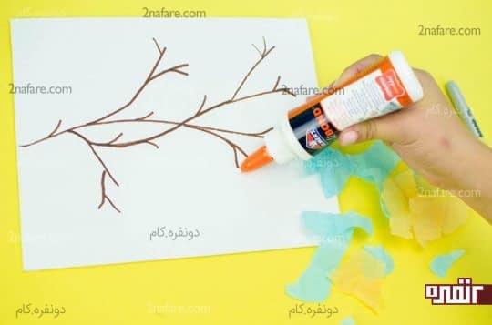 چسب زدن روی سرشاخه ها
