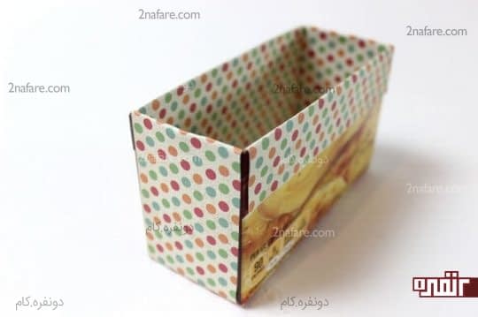 چسباندن کاغذ در اطراف جعبه