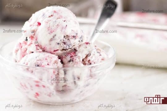 طرز تهیه بستنی میوه ای مخلوط