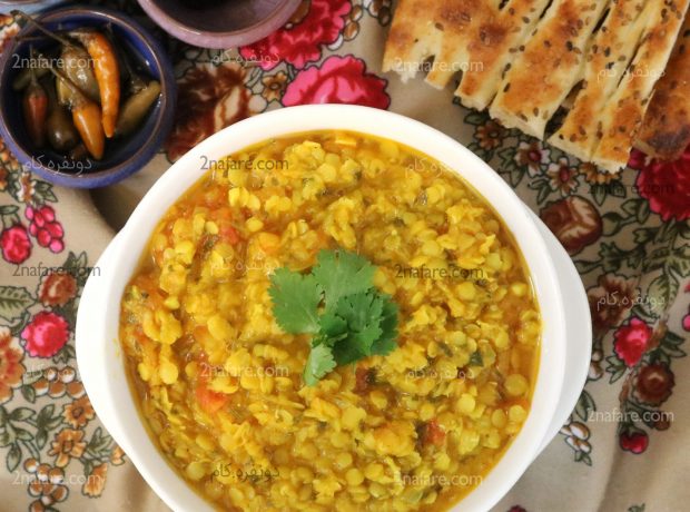 طرز تهیه خوراک دال عدس مرحله به مرحله خوراک دال عدس