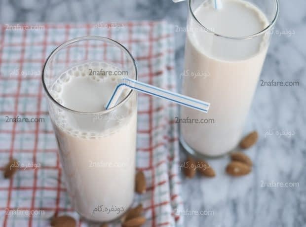 طرز تهیه شیر بادام خانگی طرز تهیه شیر بادام