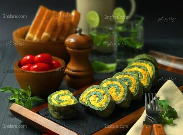 طرز تهیه فینگر فود “رول اسفناج و مرغ” مرحله به مرحله رول اسفناج و مرغ