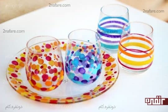 آموزش رنگ کردن ظروف شیشه ای ساده