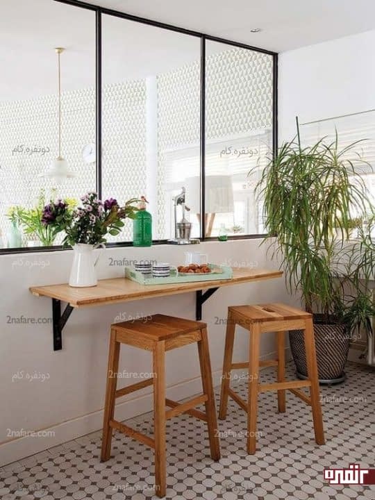 استفاده از گیاهان برای تزیین فضای صبحانه خوری دیواری و دنج