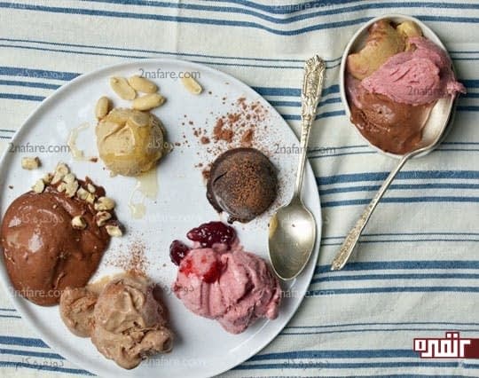 بستنی موزی با طعم های مختلف