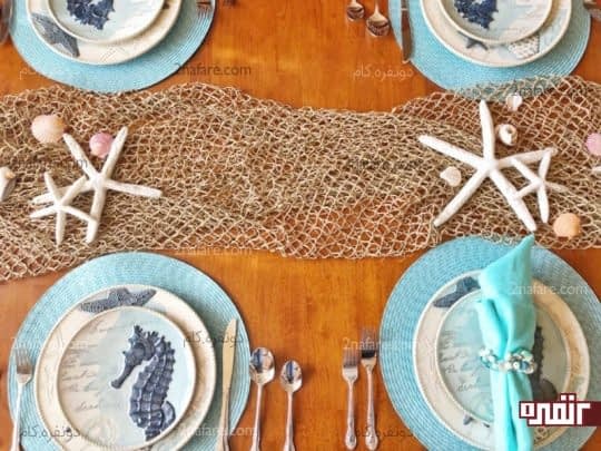 تزیینات زیبای دریایی برای میز غذاخوری