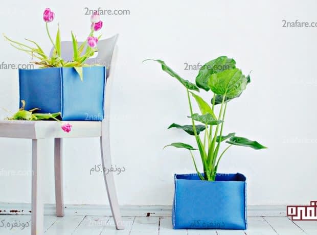 آموزش دوخت جا گلدانی پارچه ای چهارگوش مرحله به مرحله جاگلدونی پارچه ای چارگوش