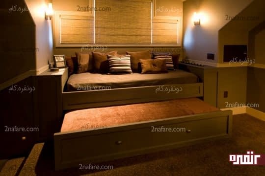 دکوراسیون مدرن و جذاب در اتاق خواب با بکارگیری تخت خواب های متفاوت