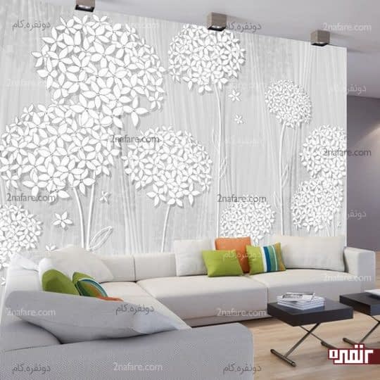 طراحی زیبا و جذاب دیوار کانونی اتاق نشیمن