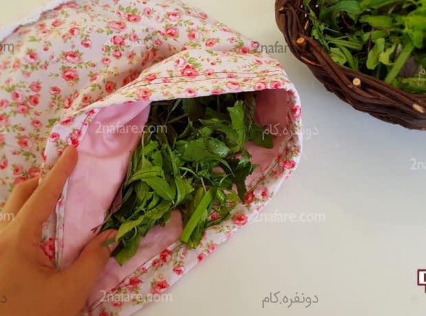 آموزش دوخت کیسه سبزی مرحله به مرحله کیسه سبزی