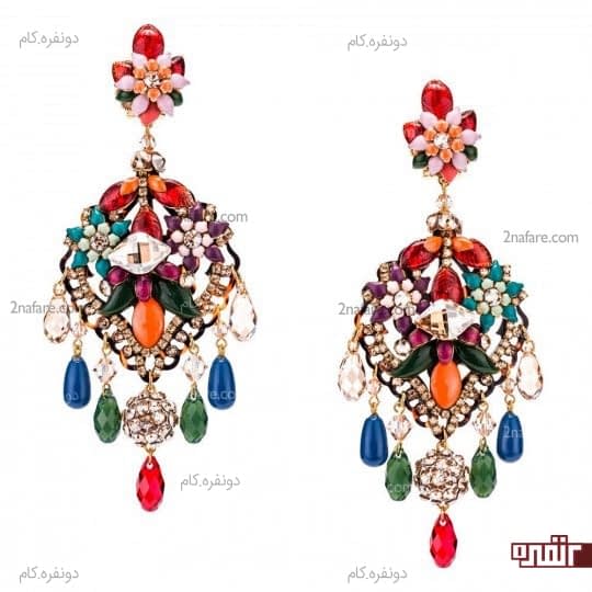 گوشواره های بزرگ رنگی
