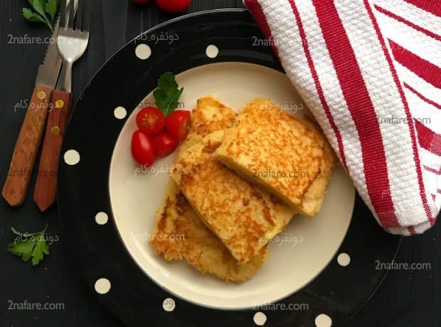 طرز تهیه فرنج تست با پنیر و کالباس مرحله به مرحله فرنچ تست کالباس و پنیر