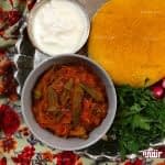 طرز تهیه خورشت بامیه گیاهی مرحله به مرحله