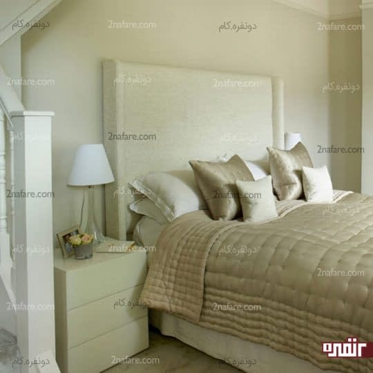 استفاده از سایه های مختلف رنگ کرم در دکوراسیون اتاق خواب کوچک