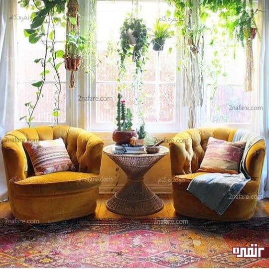 استفاده از گلدانهای آویز در صورت نداشتن جای کافی