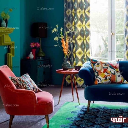 ترکیب رنگ ها و رعایت کنتراست بین آنها در فضاهای داخلی