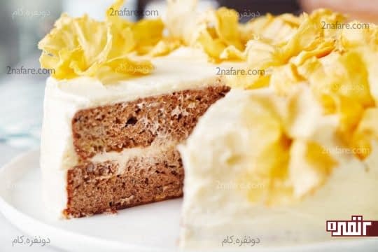 تزیین کیک با آناناس خشک شده