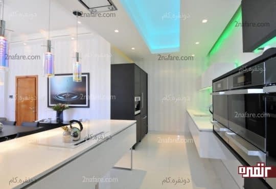 تنوع بخشیدن به فضاهای خنثی با نورپردازی رنگی