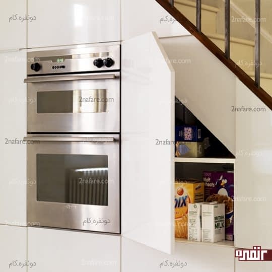 طراحی کابینت های اضافی در فضای زیر پلکان