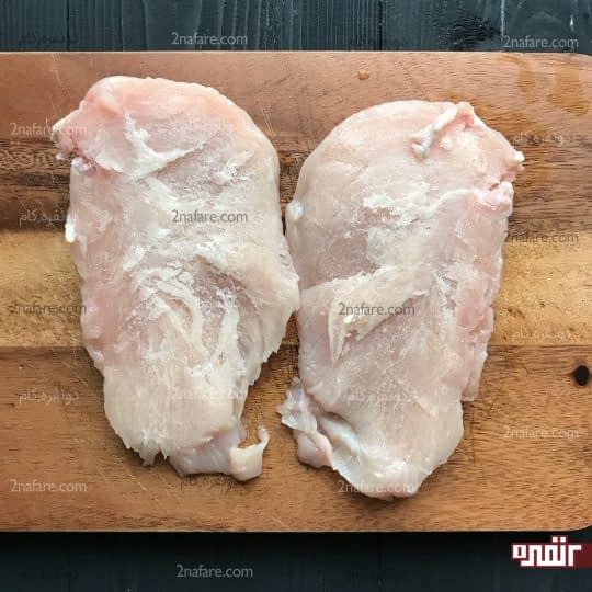نصف کردن سینه مرغ