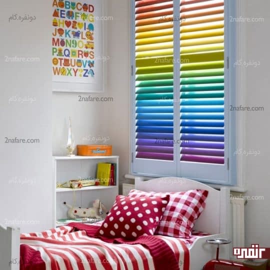 پرده ی رنگین کمانی برای پنجره های اتاق کودک