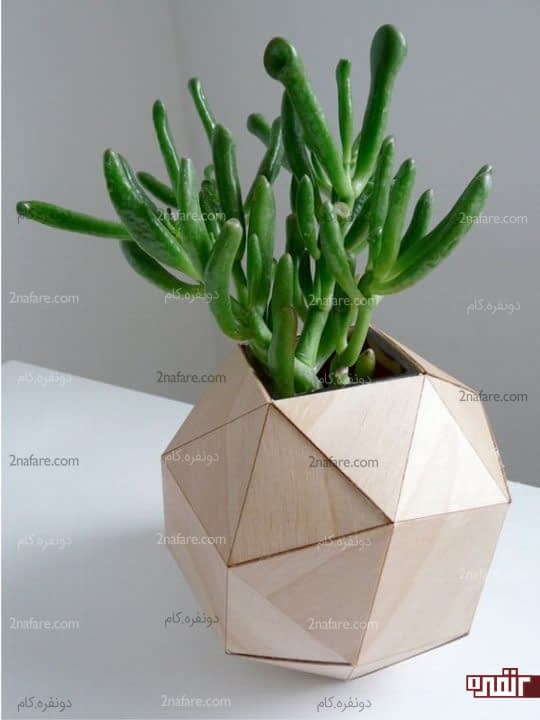 گلدون هندسی چوبی