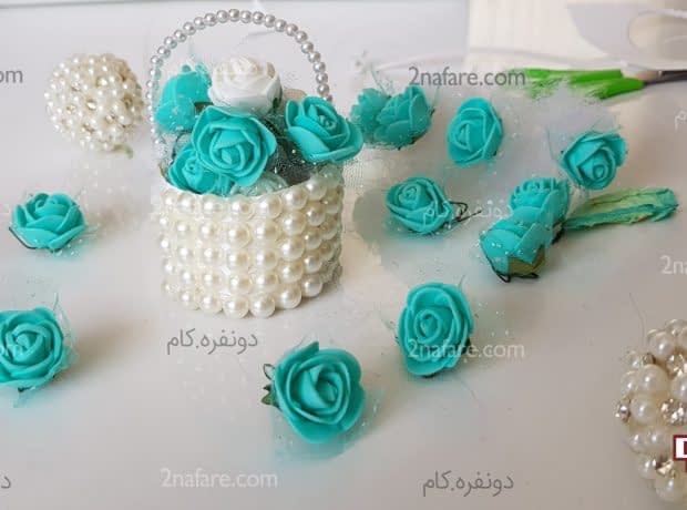 آموزش ساخت گیفت عروسی طرح سبد گل گیفت عروسی
