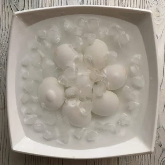 گذاشتن تخم مرغ در آب یخ