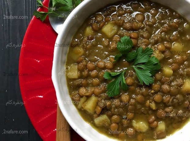 طرز تهیه عدسی با سیب زمینی عدسی با سیب زمینی