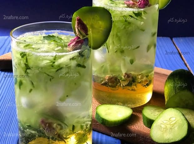 طرز تهیه شربت خیار سکنجبین مرحله به مرحله نوشیدنی خیار و سکنجبین