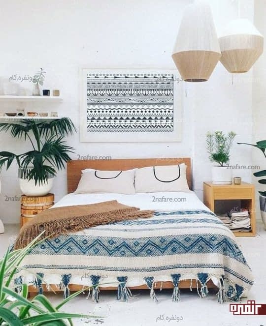 طراحی دکور اتاق خواب به سبک سنتی و بوهو