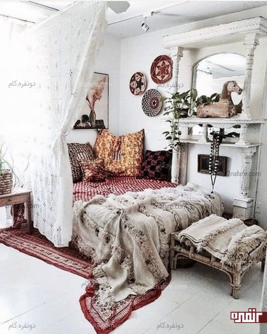 منسوجات بوهویی تخت خواب
