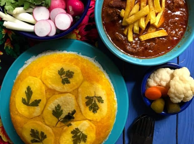 طرز تهیه ته دیگ سیب زمینی طرح دار ته دیگ سیب زمینی طرح دار