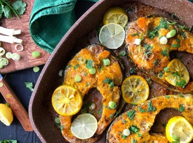 طرز تهیه ماهی سالمون با سس لیمو مرحله به مرحله سالمون با سس لیمو