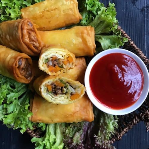 meat and vegetable egg rolls