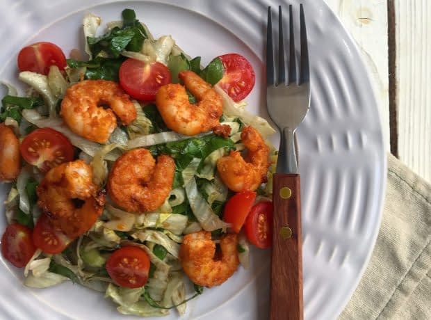 طرز تهیه سالاد میگو و اسفناج مرحله به مرحله shrimp and spinach salad