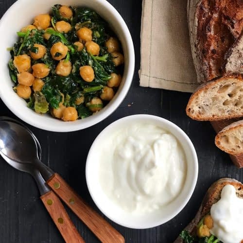 spinach with garbanzo beans