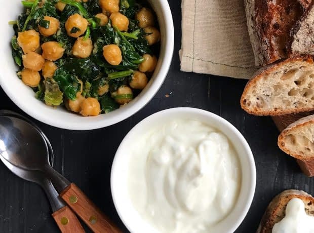 طرز تهیه خوراک اسفناج و نخود مرحله به مرحله spinach with garbanzo beans