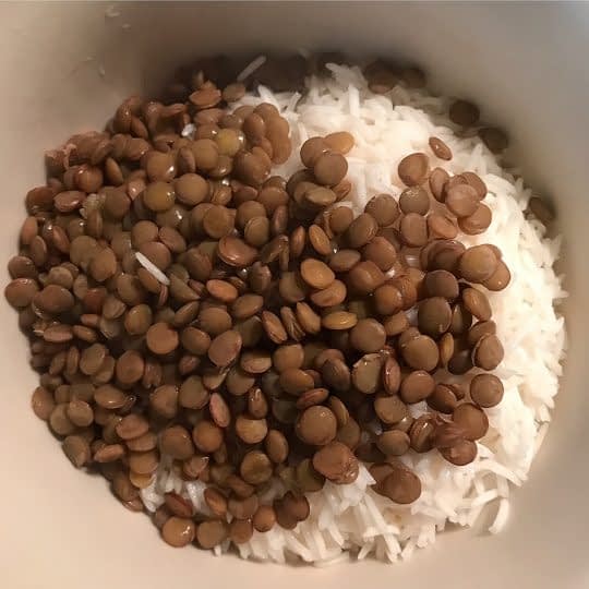 مخلوط کردن عدس و برنج