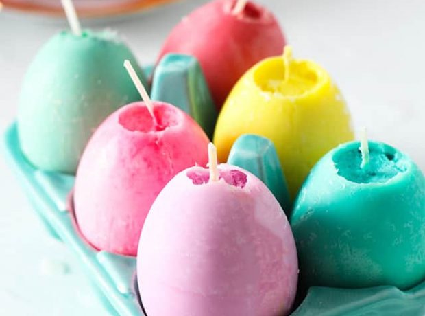 ساخت شمع های رنگی تخم مرغی برای هفت سین